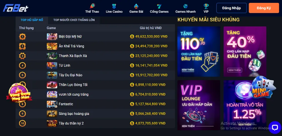 Các tính năng nổi bật của ứng dụng SUMVIP WIN